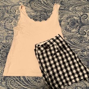 J crew peach scalloped tank top